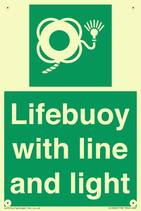 Lifebuoy with line and light